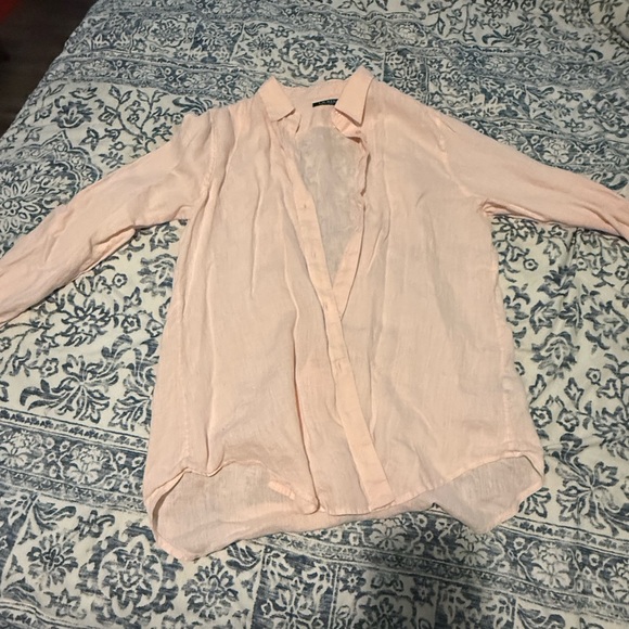 Ralph Lauren Pink Linen Blouse - Picture 2 of 2